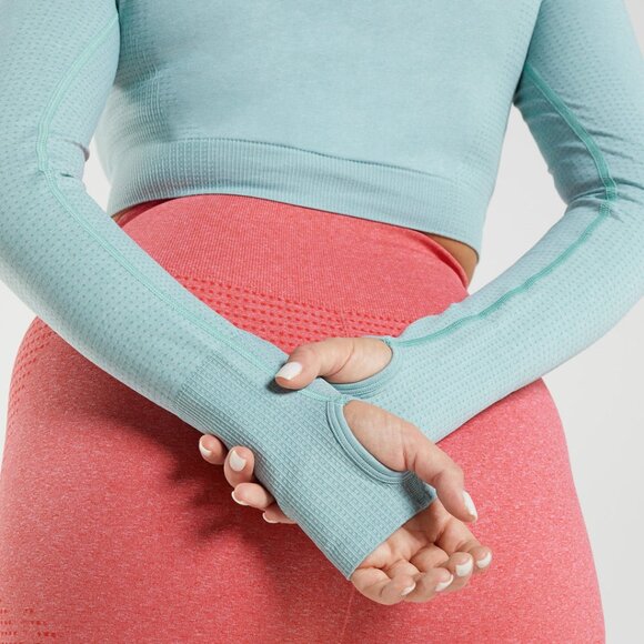 Gymshark Vital Seamless 2.0 Crop Top - Pearl Blue - Picture 3 of 4